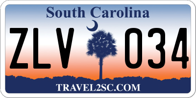 SC license plate ZLV034