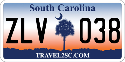 SC license plate ZLV038