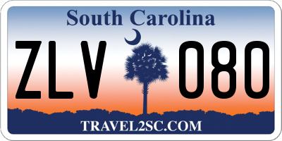 SC license plate ZLV080