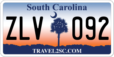 SC license plate ZLV092