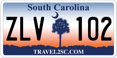 SC license plate ZLV102