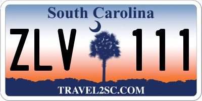 SC license plate ZLV111