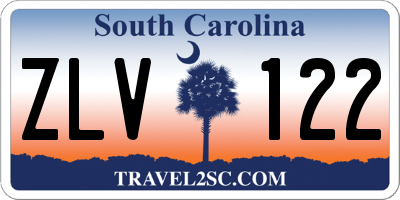 SC license plate ZLV122