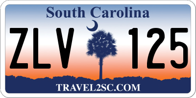 SC license plate ZLV125