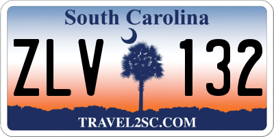 SC license plate ZLV132