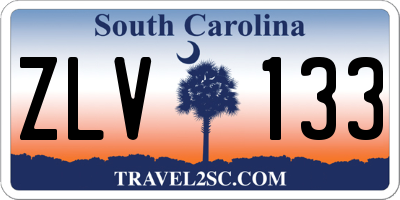 SC license plate ZLV133
