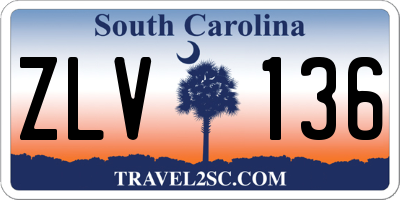 SC license plate ZLV136