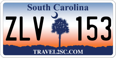 SC license plate ZLV153