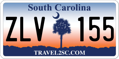 SC license plate ZLV155