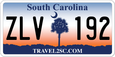 SC license plate ZLV192