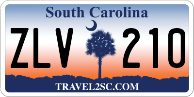 SC license plate ZLV210