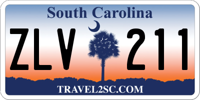 SC license plate ZLV211