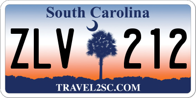 SC license plate ZLV212