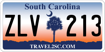 SC license plate ZLV213