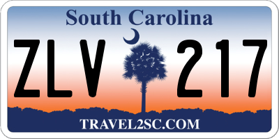 SC license plate ZLV217