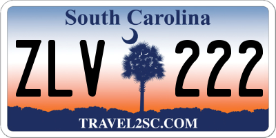 SC license plate ZLV222