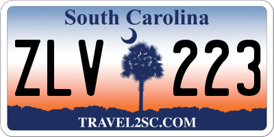SC license plate ZLV223