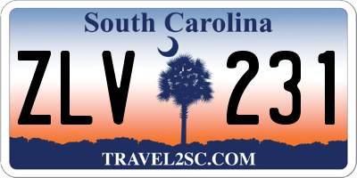 SC license plate ZLV231