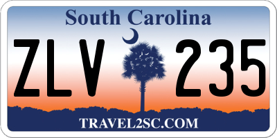 SC license plate ZLV235