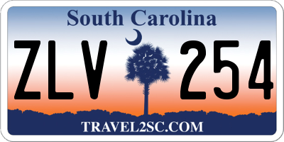 SC license plate ZLV254