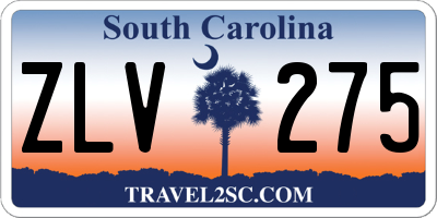 SC license plate ZLV275