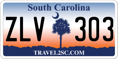 SC license plate ZLV303
