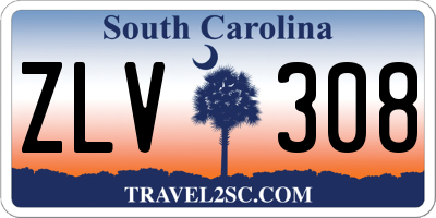 SC license plate ZLV308