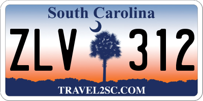 SC license plate ZLV312