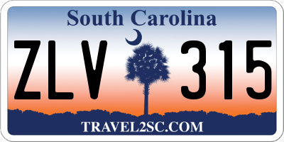 SC license plate ZLV315