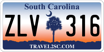 SC license plate ZLV316