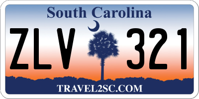SC license plate ZLV321