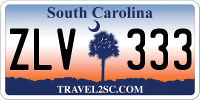 SC license plate ZLV333