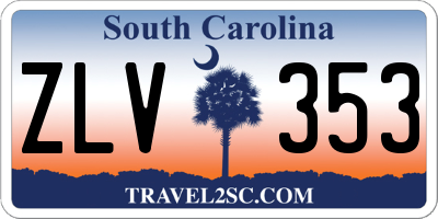 SC license plate ZLV353