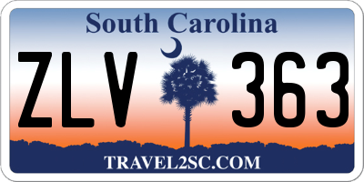 SC license plate ZLV363