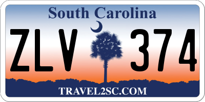 SC license plate ZLV374