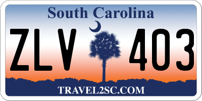 SC license plate ZLV403