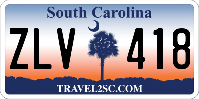 SC license plate ZLV418