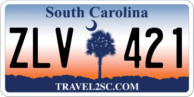 SC license plate ZLV421