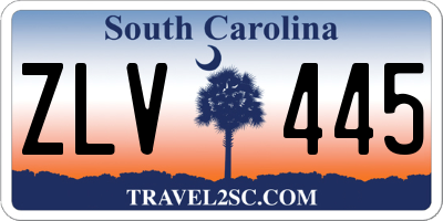 SC license plate ZLV445