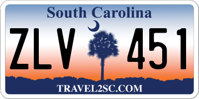 SC license plate ZLV451