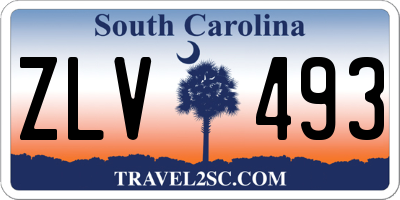 SC license plate ZLV493