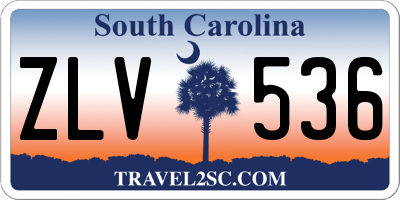 SC license plate ZLV536