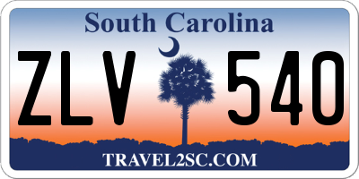 SC license plate ZLV540