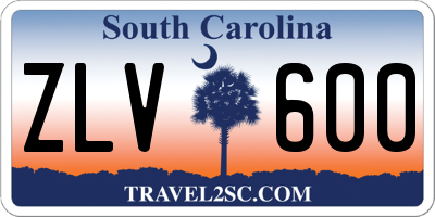SC license plate ZLV600