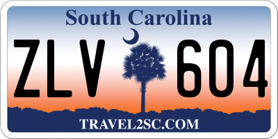 SC license plate ZLV604