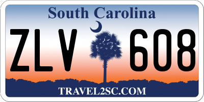 SC license plate ZLV608