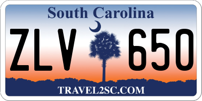 SC license plate ZLV650