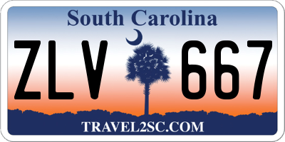 SC license plate ZLV667