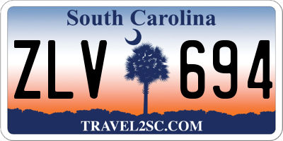 SC license plate ZLV694