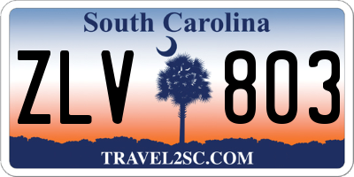 SC license plate ZLV803